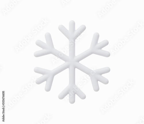 3d Realistic Snowflake Icon vector illustration.