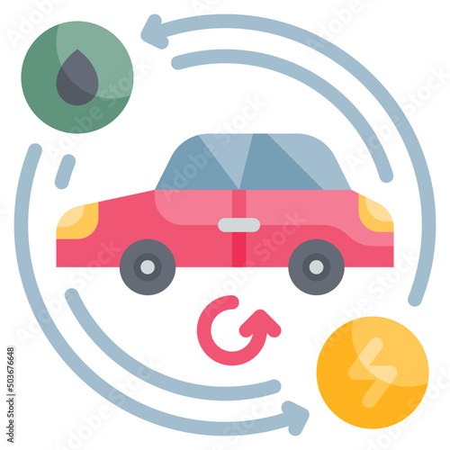 hybrid flat icon
