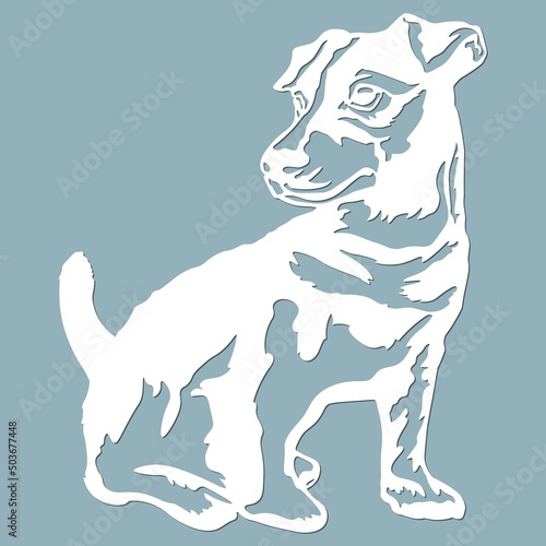 Fotografie, Tablou Jack Russell Terrier - vector isolated illustration for laser cutting