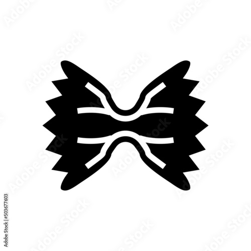 farfalle pasta glyph icon vector. farfalle pasta sign. isolated contour symbol black illustration