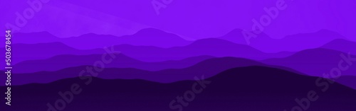 creative purple mountains in the time of sun to set cg background illustration