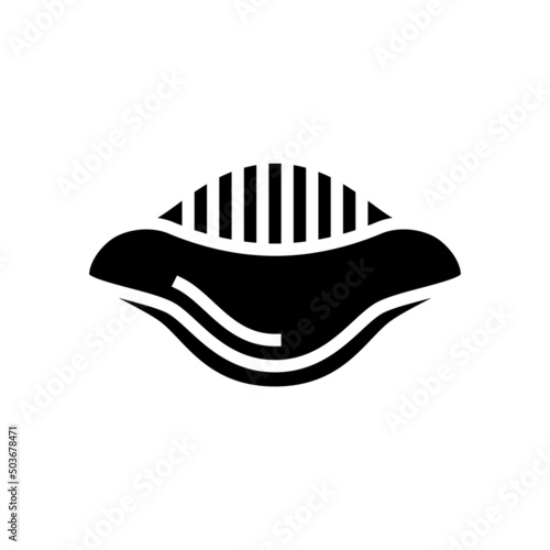 conchiglie pasta glyph icon vector. conchiglie pasta sign. isolated contour symbol black illustration