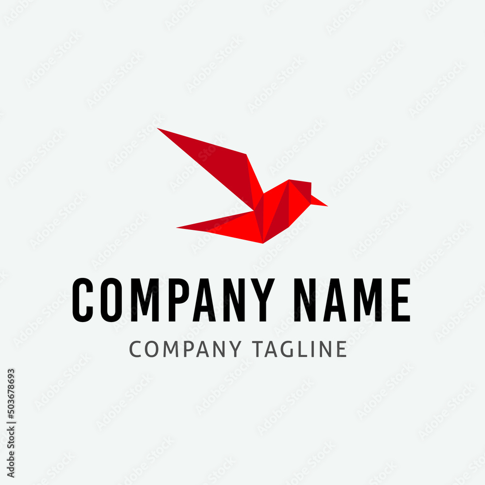 Polygon bird vector logo design template Polygon bird vector logo design template