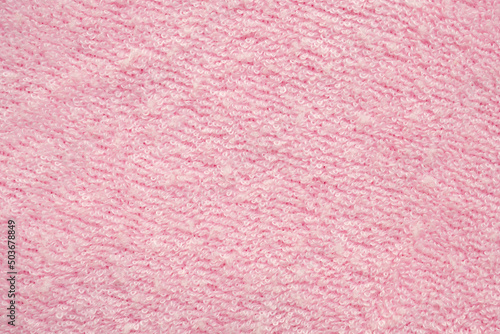 Pink fluffy towel fabric soft texture background