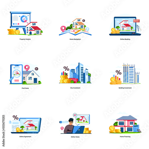 Modern Flat Illustrations of Mortgage 