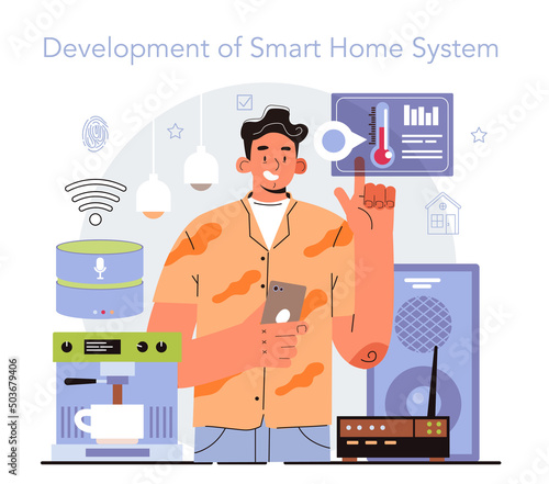 Smart home concept. Idea of wireless technology and automation