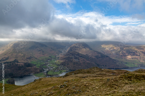 Looking out over Ullswater and the mountains behind, from Place Fell in Cumbria