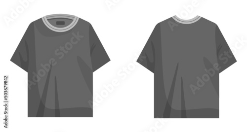 Black t-shirt. Apparel for sport activity. Unisex clothes front