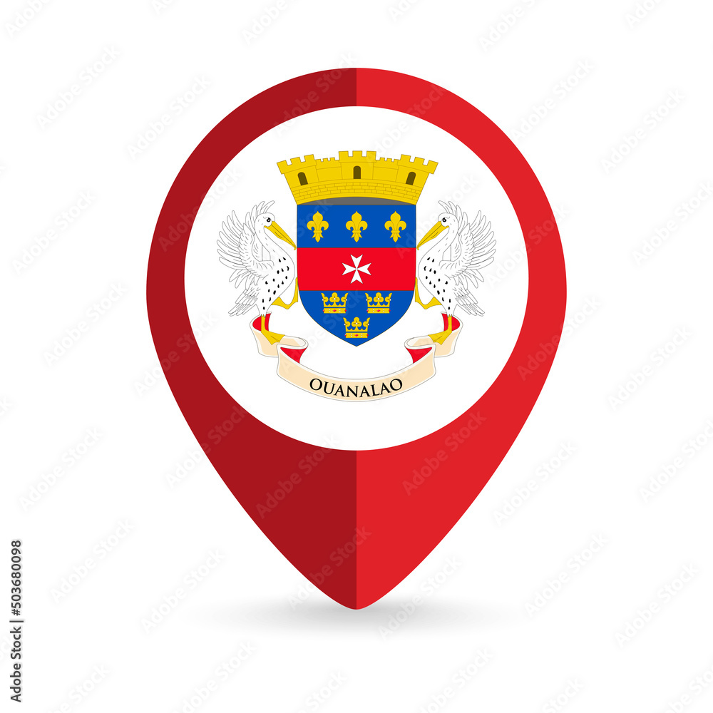 Map pointer with country Saint Barthelemy. Saint Barthelemy flag. Vector illustration. Map pointer with country Saint Barthelemy. Saint Barthelemy flag. Vector illustration.