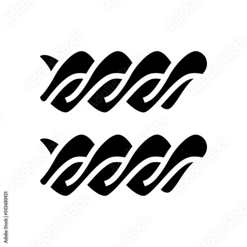 fusilli pasta glyph icon vector. fusilli pasta sign. isolated contour symbol black illustration