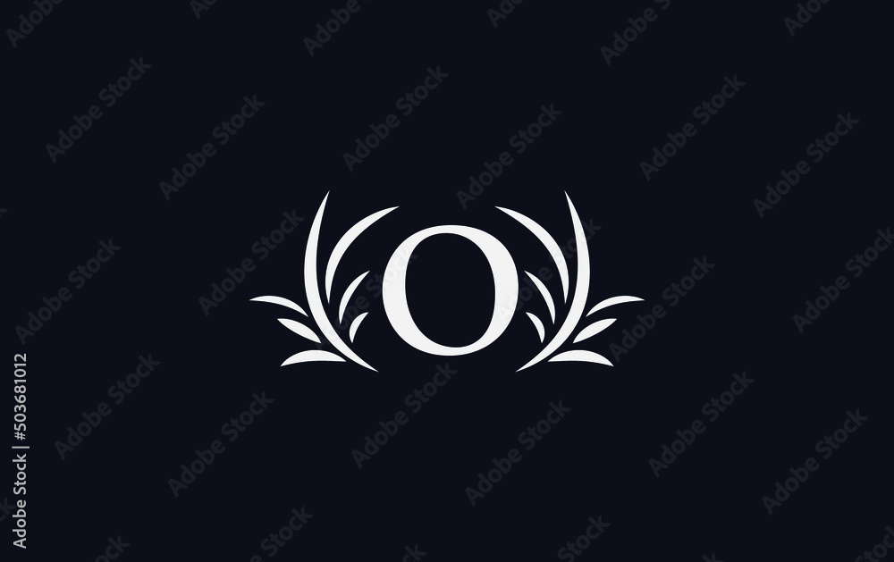 Golden laurel wreath leaf logo vector with the letters and alphabets O Golden laurel wreath leaf logo vector with the letters and alphabets O