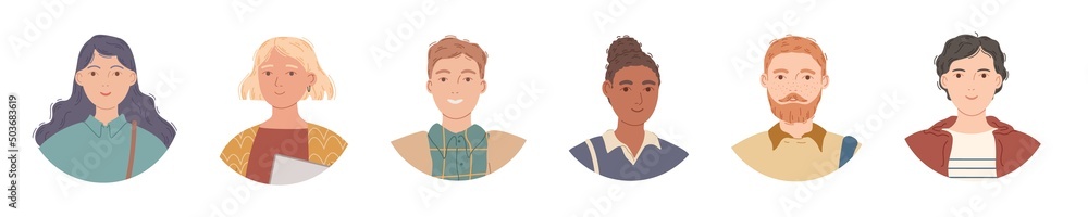 Set of avatars of people. Portraits of men and women. Vector illustration Set of avatars of people. Portraits of men and women. Vector illustration