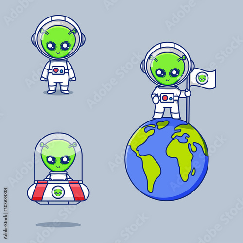 Collection of cute alien designs