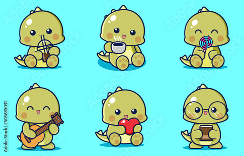 Cute baby dinosaur design set