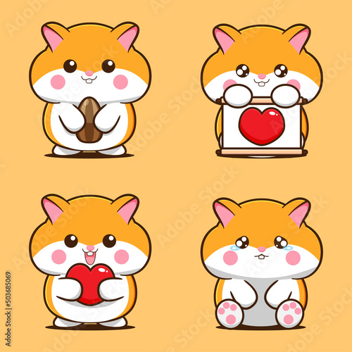 Set of cute hamster designs