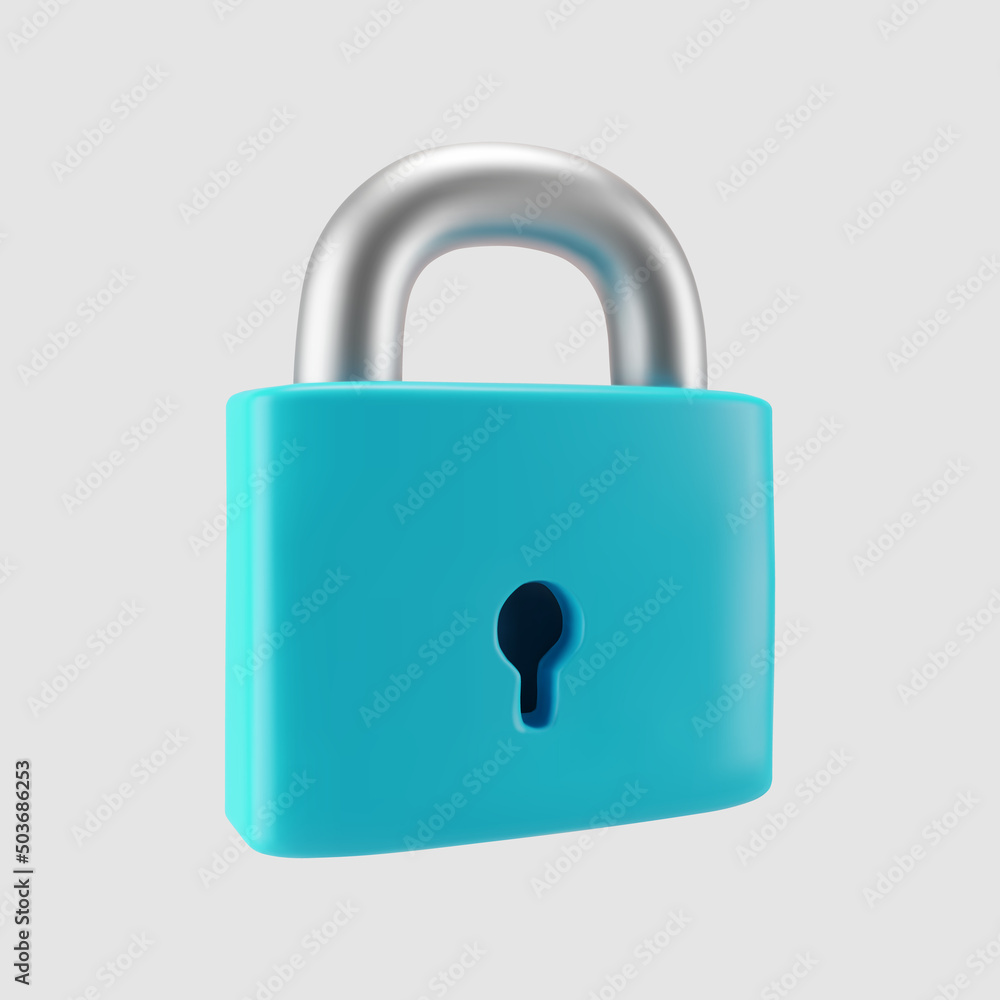3d blue locked padlock icon isolated on gray background. Render minimal closed padlock with a keyhole. Confidentiality and security concept. 3d cartoon simple vector illustration. 3d blue locked padlock icon isolated on gray background. Render minimal closed padlock with a keyhole. Confidentiality and security concept. 3d cartoon simple vector illustration.
