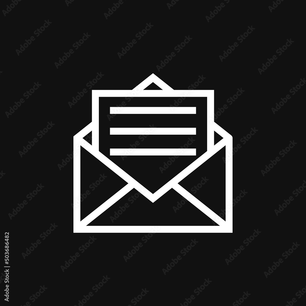 Mail with document icon on grey background Mail with document icon on grey background