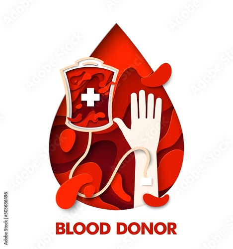 Blood donor world day paper cut poster design