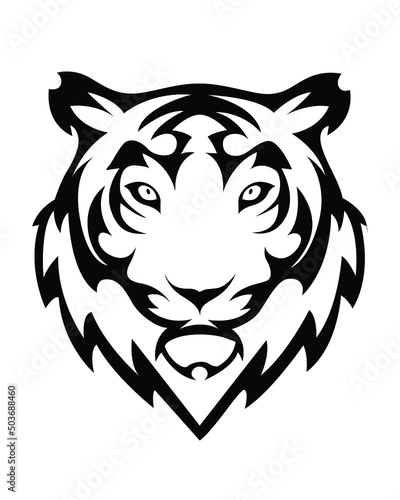 Fototapeta Vector illustration of a black tiger on white background