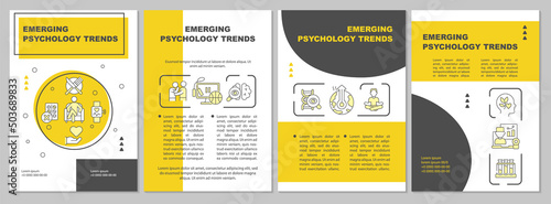 Foto Emerging psychology trends yellow brochure template