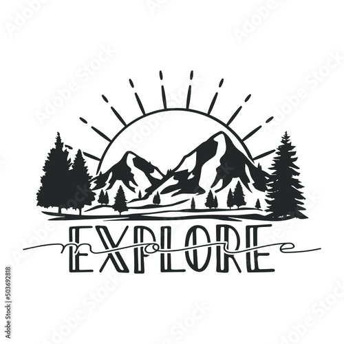 Explore More Illustration Clip Art Design Shape. Mountain Camping Silhouette Icon Vector.