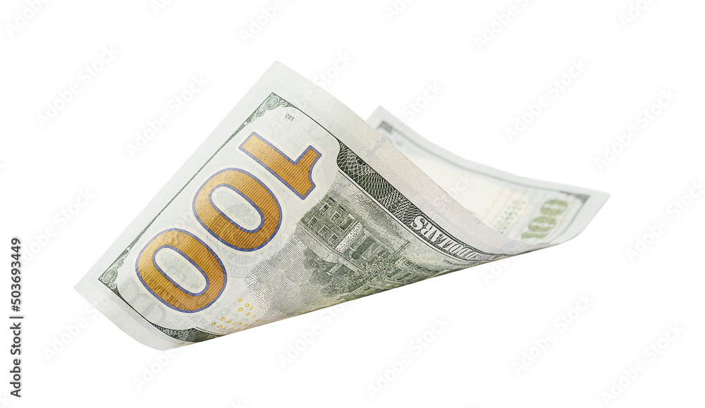 American one hundred dollars isolated on white background. American one hundred dollars isolated on white background.