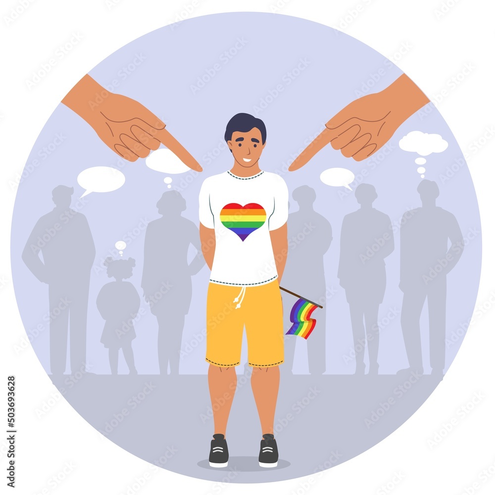 Homophobia concept lgbt rights protect idea vector Homophobia concept lgbt rights protect idea vector
