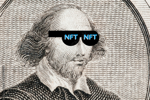 Obraz na plátně NFT Shakespeare sunglasses (original photo of lithograph published in the 1800s)