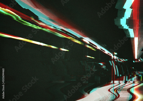 Canvas-taulu abstract distorted glitch effect
