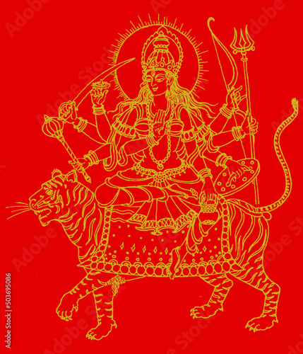 Goddess Durga also known as Shakti or Devi - the protective mother of the universe in Hinduism