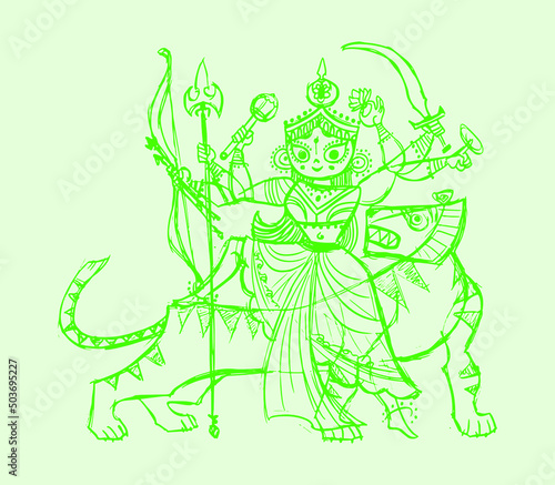 Goddess Durga also known as Shakti or Devi - the protective mother of the universe in Hinduism