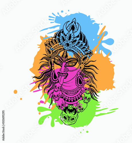 Vector illustration of Kali goddess