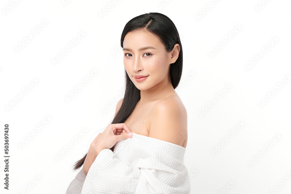 Beautiful young asian woman with clean fresh skin on white background, Face care, Facial treatment, Cosmetology, beauty and spa, Asian women portrait. Beautiful young asian woman with clean fresh skin on white background, Face care, Facial treatment, Cosmetology, beauty and spa, Asian women portrait.