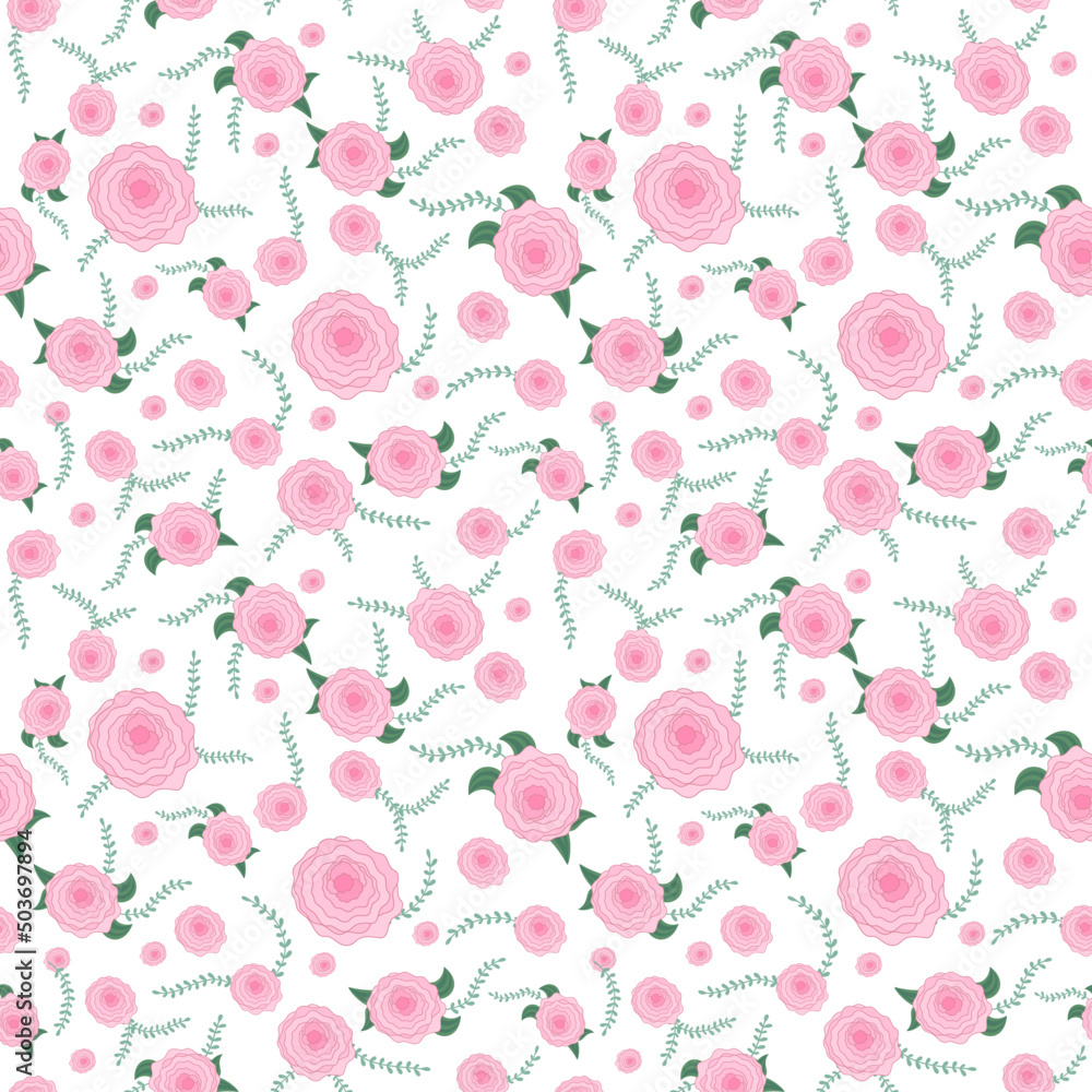 seamless pattern, vector image of flowers and leaves. elegant pastel colors seamless pattern, vector image of flowers and leaves. elegant pastel colors