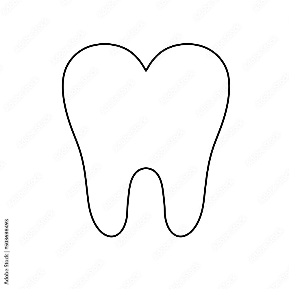 Tooth vector icon isolated on white background Tooth vector icon isolated on white background