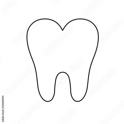 Tooth vector icon isolated on white background