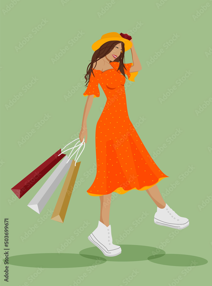 girl with shopping bags girl with shopping bags