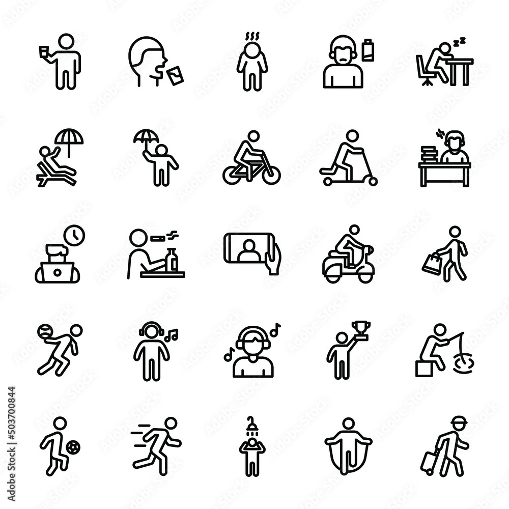 daily life icon set illustration vector graphic
