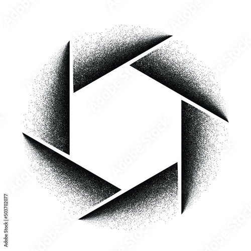 Glitch distorted camera shooter . Minimal art design . Noise destroyed  logo . Trendy defect error shapes . Glitched frame .Broken effect .Grunge textured . Distressed effect .vector 
