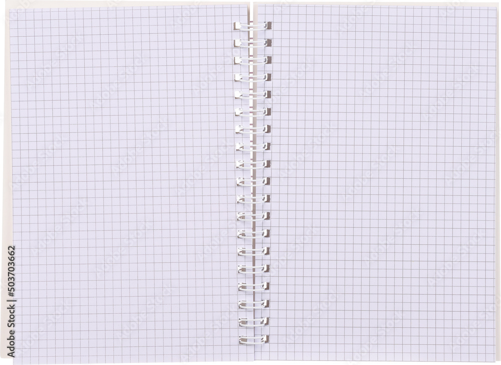 notebook in a cage with a spring is isolated on a white background notebook in a cage with a spring is isolated on a white background