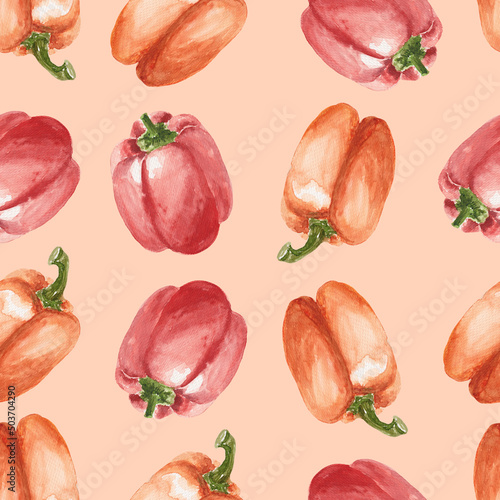 hand drawn watercolor sketch red pepper