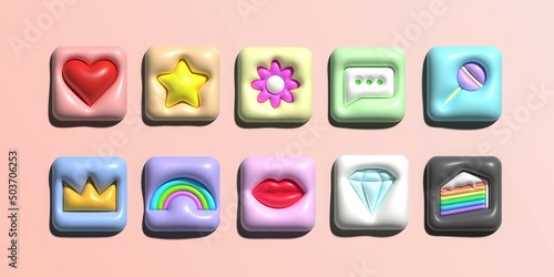 3d icons Girl`s staff.