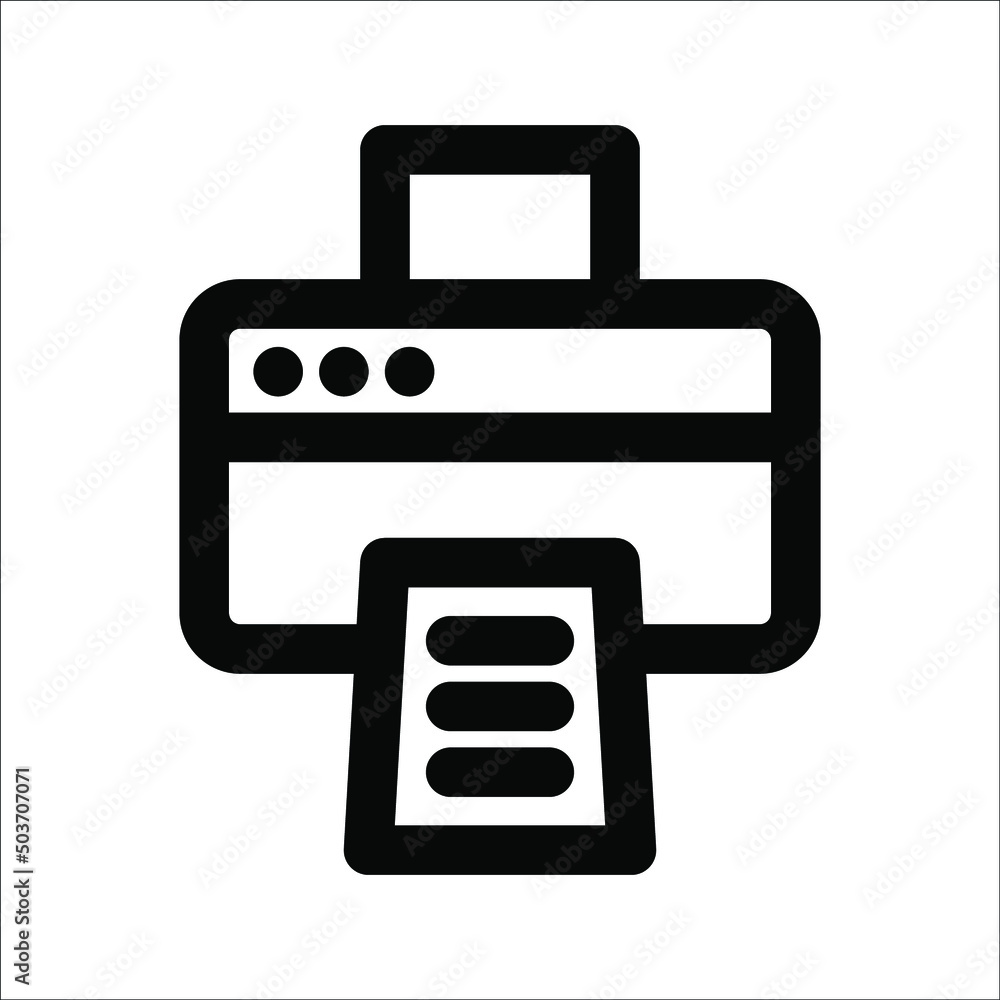 Printer line icon vector design on white background, editable, eps 10. Printer line icon vector design on white background, editable, eps 10.