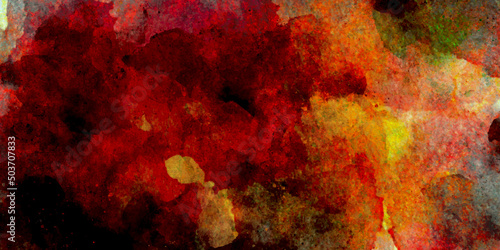 Multicolor wall crackts concrete background. Red,black,orange hot magma texture pattern, orange,red,black glowing liquid of melt wall concrete tuxture. abstract background and texture.