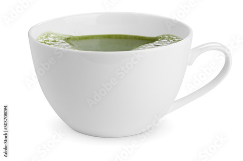 green matcha tea in a cup