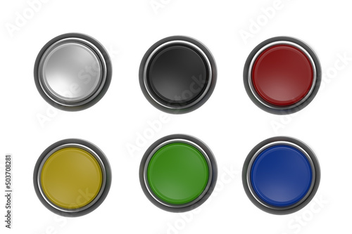 electric button models 3d rendering top view