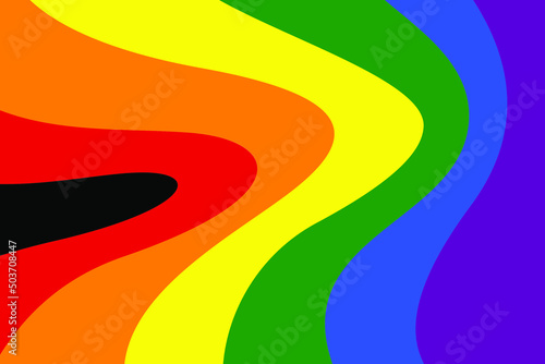 Background with curve design, LGBTQ rainbow curve color design, Gay, lesbian, bisexual, homosexual, transsexual human concept. vector illustration