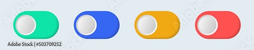 Realistic toggle switch icon. On and off toggles switch button modern interface.