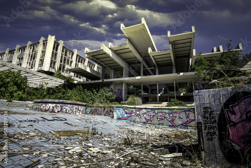 Fototapeta Naklejka Na Ścianę i Meble -  Haludovo Palace Hotel, abandoned resort hotel on the Croatian island