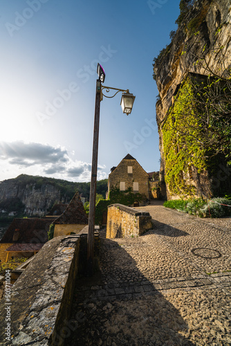 The streets of Fort de La Roque-Gageac in La Roque-Gageac near Verzac in a southwest France during the spring time. High quality photo photo